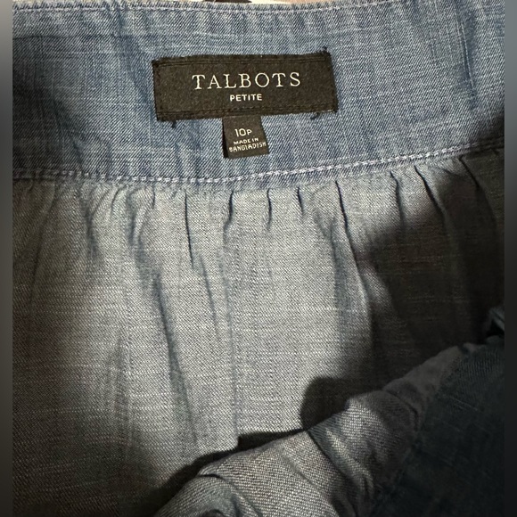 NWOT - TALBOTS 10 Petite Denim Side Dress Button Down Skirt - Picture 3 of 6